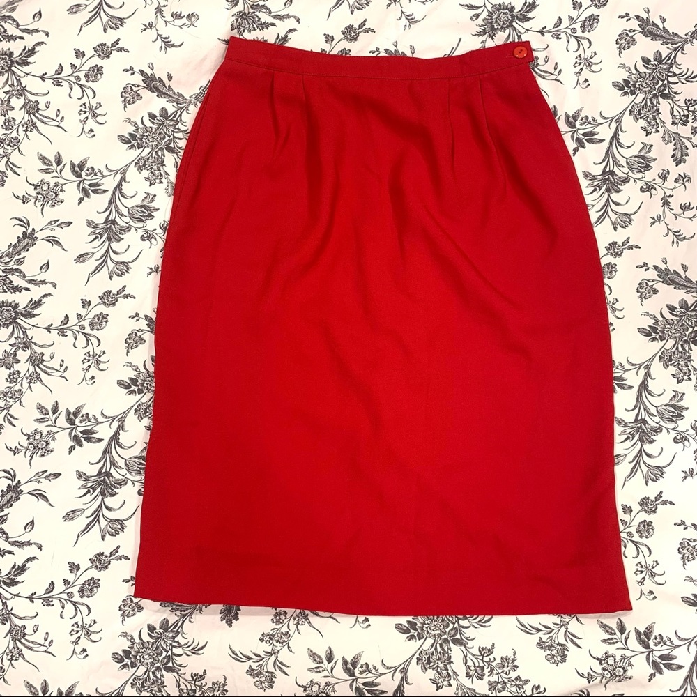 Vintage Rena Rowan Red Pencil Skirt